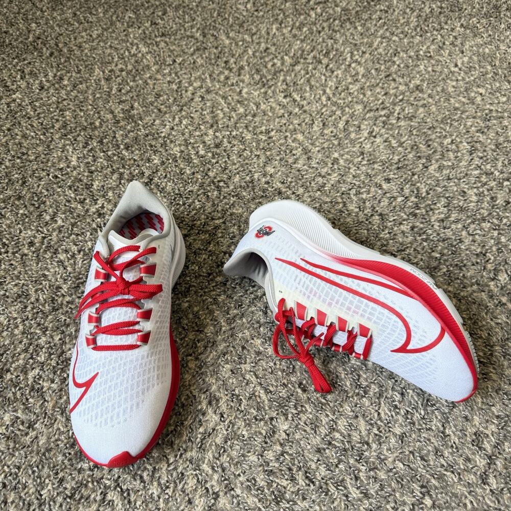 Nike Zoom Pegasus 37 Ohio State Running Shoe Sneakers 9 CZ5385-100 White Red NEW